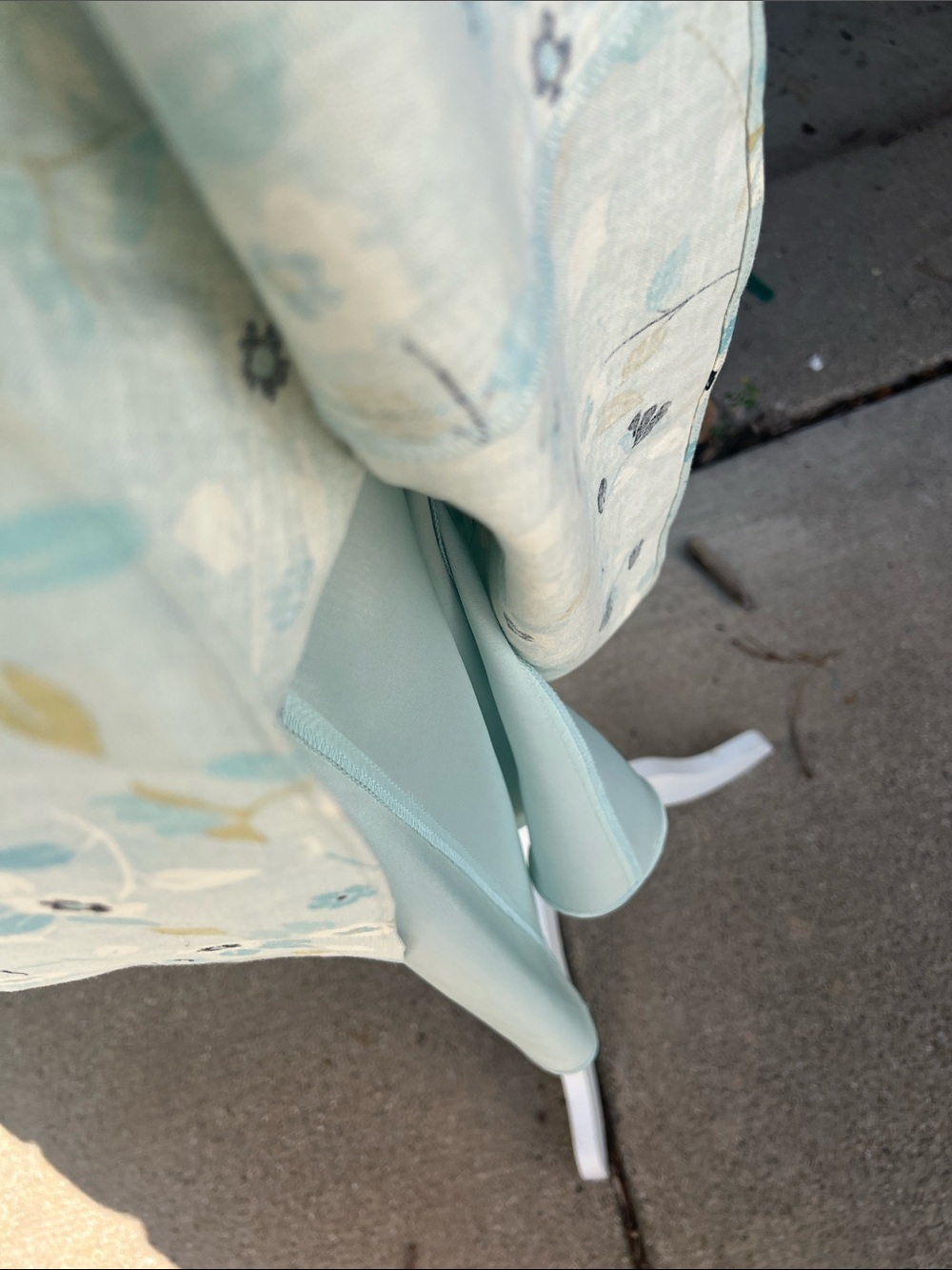 LOFT Light Blue Floral Linen-Blend A-Line Dress sz 6 - Picture 6 of 8